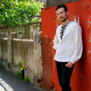 ​Men’s Ivory Ethnic Shirt – Viking & Boho Fantasy Edition